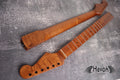 S type Spoke Wheel Roasted Flame Maple Neck, Stainless Steel Frets, Satin ST S-Type Neck, 22 Medium Jumbo Jescar, Guitar Replacement Vintage
