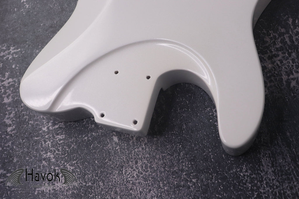 Metallic White T type 2 Humbuckers Mahogany Body High Gloss, Custom T-Style Body, Vintage Guitar Parts Gadget DIY Building Kit, TL