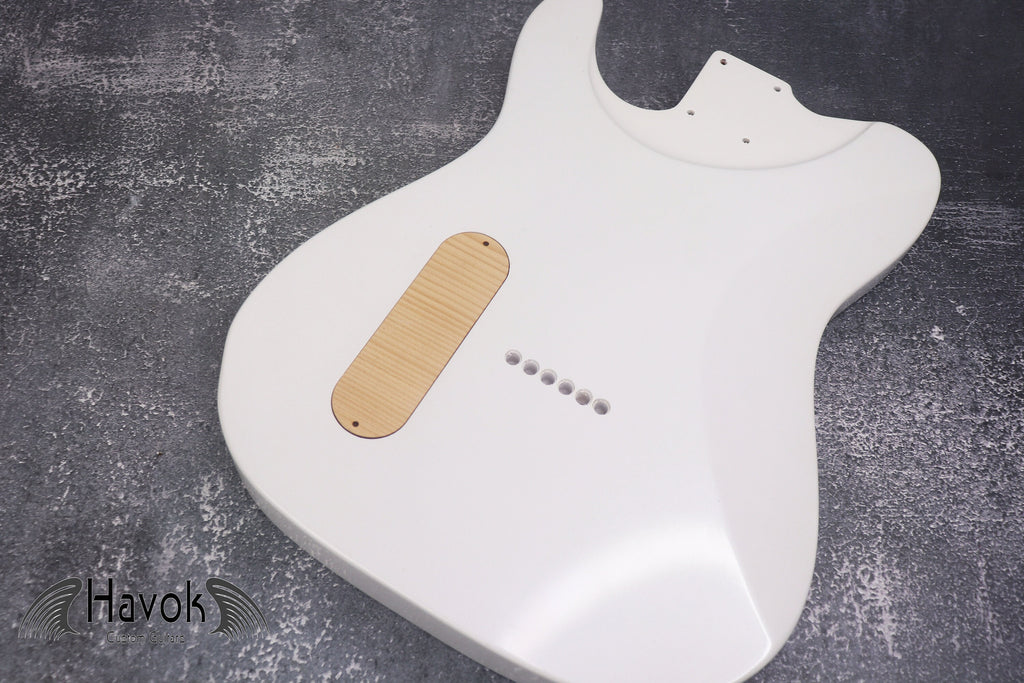 Metallic White T type 2 Humbuckers Mahogany Body High Gloss, Custom T-Style Body, Vintage Guitar Parts Gadget DIY Building Kit, TL