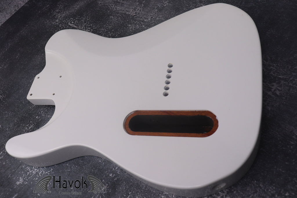 Metallic White 2 Humbuckers Mahogany Body Spoke Wheel Cut, Custom T-Style Body, Vintage Parts Gadget DIY Building Kit, TL Replacement