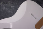 Metallic White 2 Humbuckers Mahogany Body Spoke Wheel Cut, Custom T-Style Body, Vintage Parts Gadget DIY Building Kit, TL Replacement