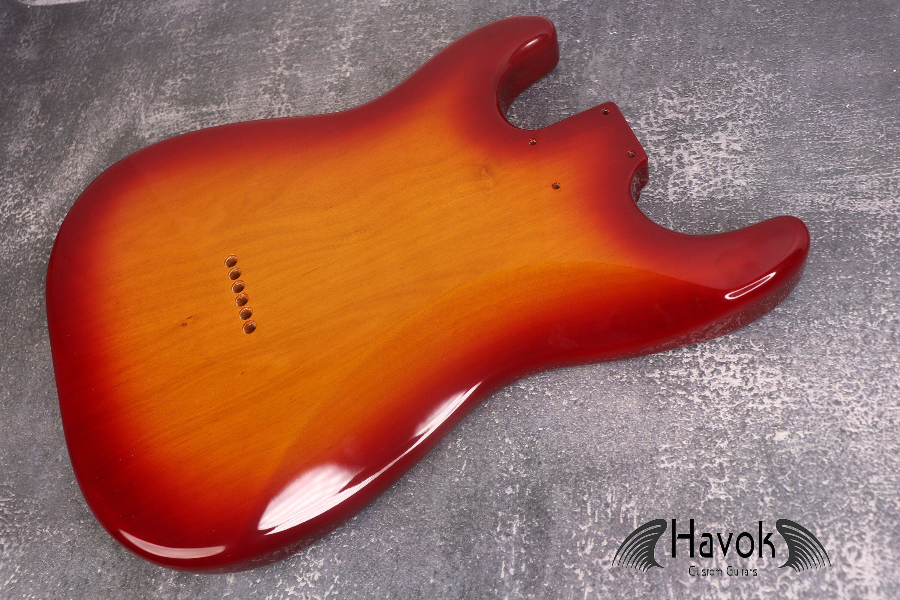 Sienna Burst F Hole Hard Tail 2 Piece Alder Body, Custom S-Style Body, High Gloss Vintage Part Gadget DIY Building Kit, ST Replacement