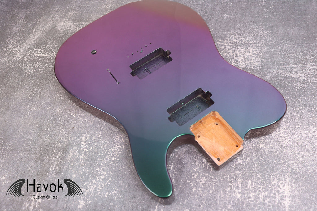 Chameleon 2 Humbuckers Mahogany Body, Hard Tail, Custom T-Style Guitar Body, High End Vintage Part Gadget, DIY Building Kit Replacement