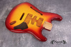 Sienna Burst F-Hole 2PC Alder S type Body Tremolo Rout, ST Custom S-Style Body, Vintage Guitar Part Replacement, Guitar DIY Building Kit