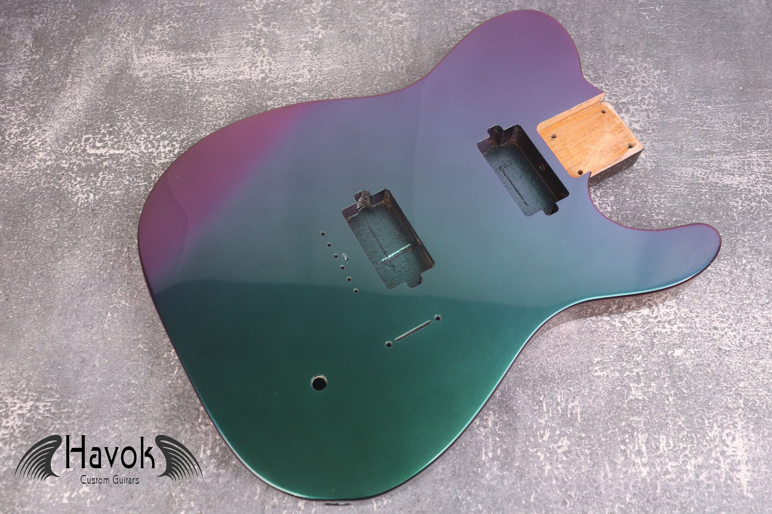 Chameleon 2 Humbuckers Mahogany Body, Hard Tail, Custom T-Style Guitar Body, High End Vintage Part Gadget, DIY Building Kit Replacement