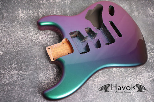 Chameleon 2PC Mahogany ST S-Style Body High Gloss, Custom Shop Vintage Part Gadget, DIY Building Kit, S-Type Guitar High End Replacement