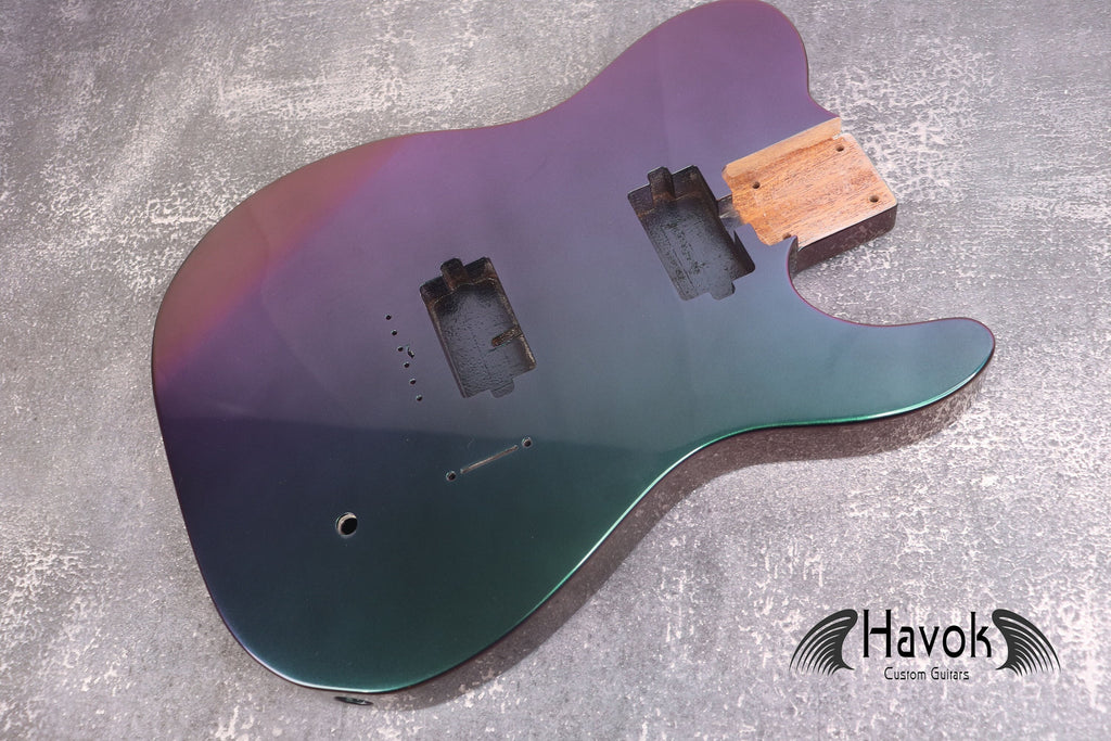 Chameleon 2 Humbuckers Mahogany Body Spoke Wheel, TL Custom T-Style Body, Vintage Guitar Part Gadget Replacement, DIY Building Kit