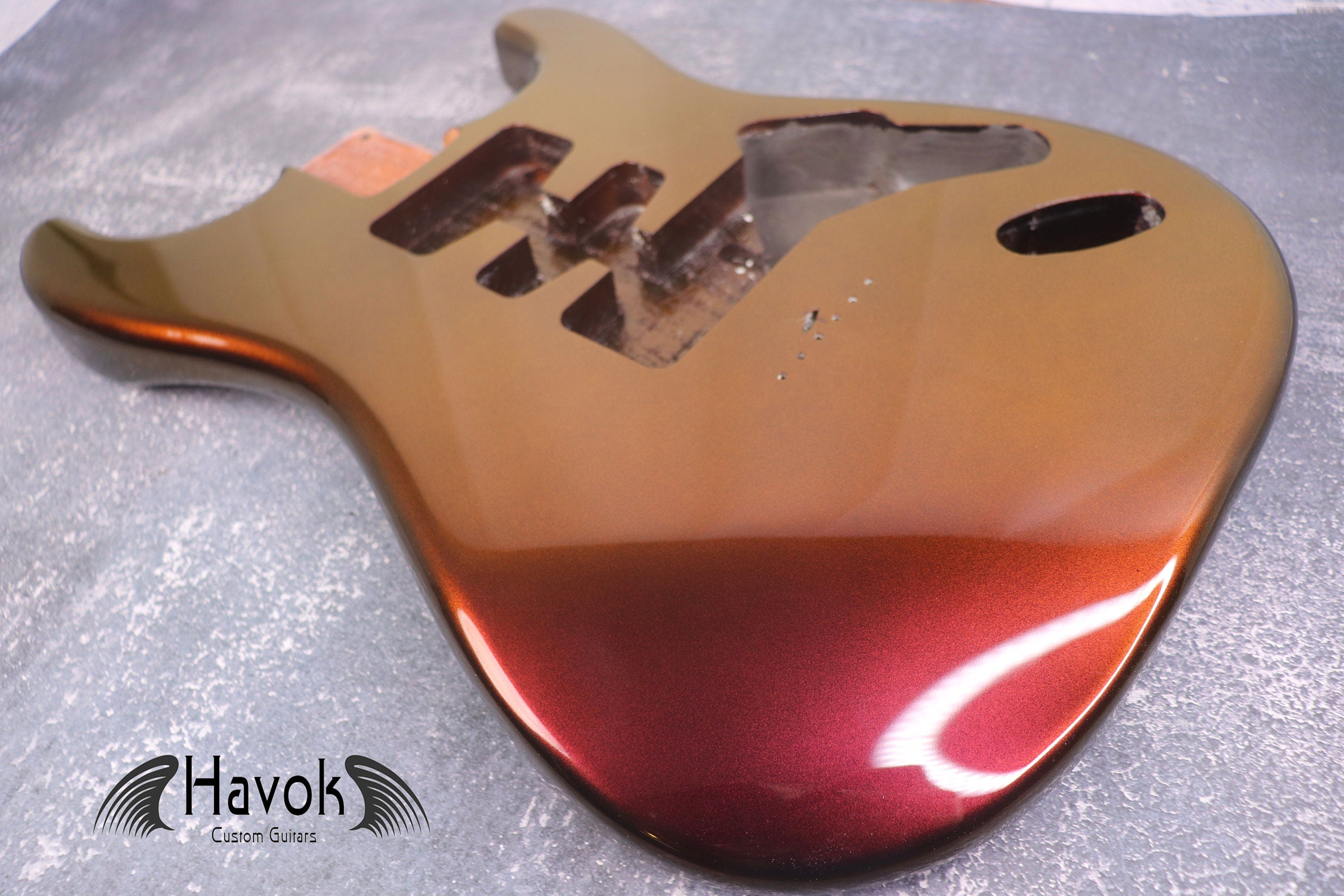 Hard Tail Nebula Chameleon 2pc Alder Guitar S type, Custom Guitar Body, Chameleon Style Body High Gloss, Vintage ST S-Style Guitar Part