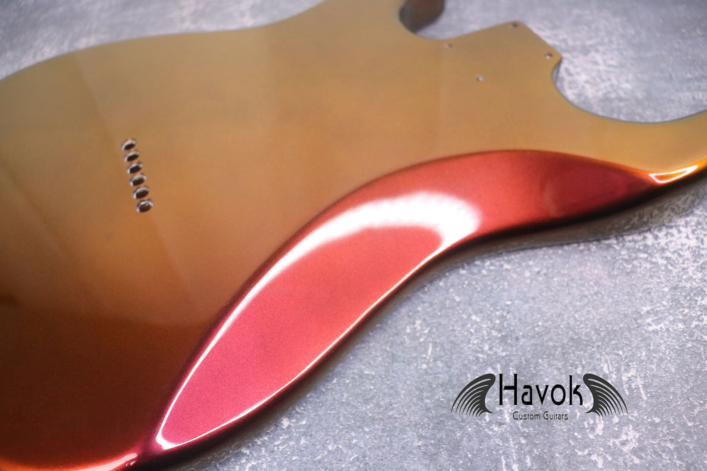 Hard Tail Nebula Chameleon 2pc Alder Guitar S type, Custom Guitar Body, Chameleon Style Body High Gloss, Vintage ST S-Style Guitar Part