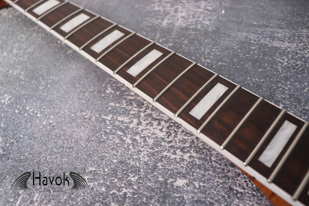S type Flame Maple Gloss Binding Carbon Fiber Rods Neck Stainless Steel Jescar Frets