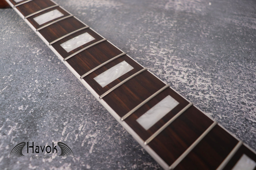 S type Flame Maple Gloss Binding Carbon Fiber Rods Neck Stainless Steel Jescar Frets