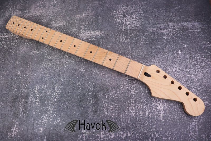ST Maple Satin Neck Nickel Frets, S Style 22 Medium Jumbo Jescar Frets, S Type Vintage Neck Replacement Part, Guitar Build Kit DIY