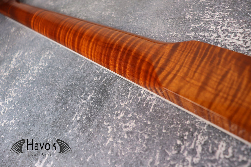 T type Flame Maple Gloss Binding Carbon Fiber Rods Neck Stainless Steel Jescar Frets