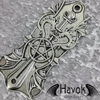 Truss Rod Silver, Pentagram And Dragons Shape Case For Electric Guitar, Rare Custom Shop Accessory, Build Kit DIY, Gadget And Replacement