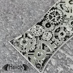 Steampunk Cogwheel Guitar Truss Rod Cover, Silver, Bell Shape