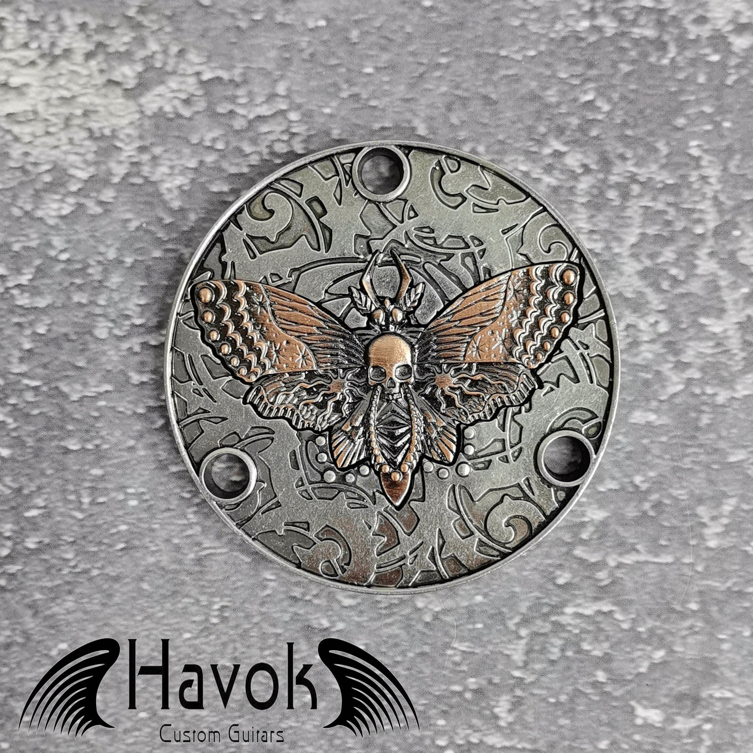 Gothic Skull Moth Toggle Switch Metal Plate Cover, LP Single Cut, Vintage Guitar Accessory, Guitar Build Kit DIY, Gadget And Replacement