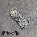 Steampunk Cogwheel Guitar Truss Rod Cover, Silver, Bell Shape
