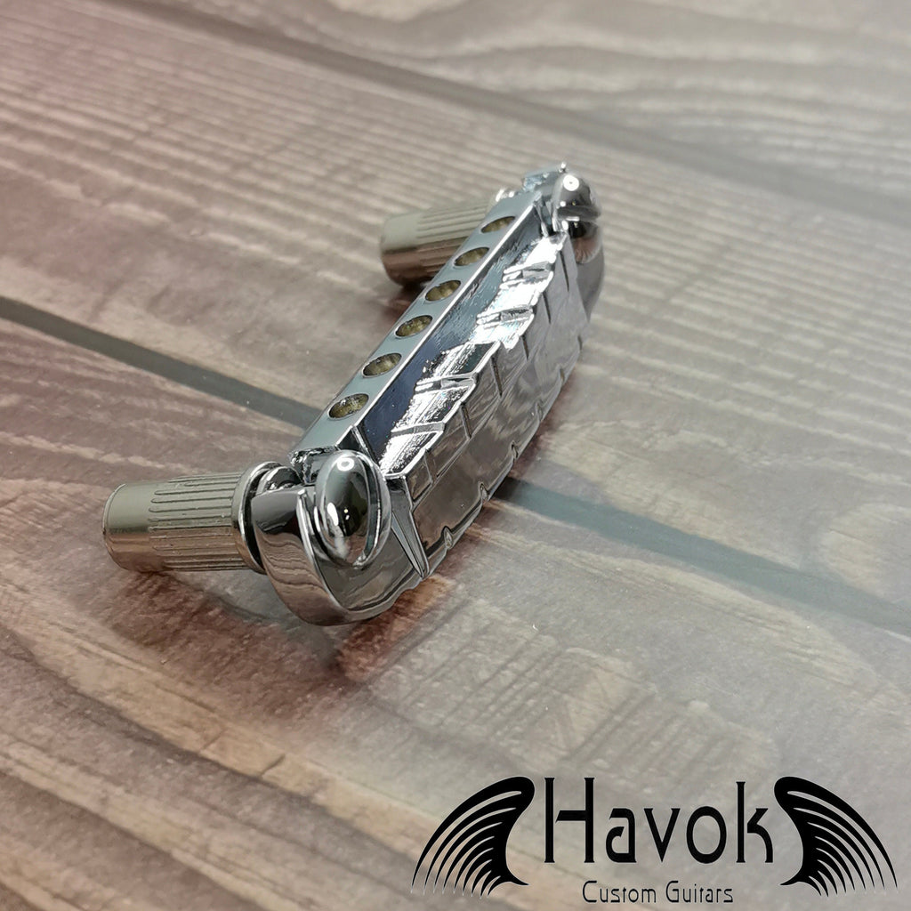 Silver Wraparound WOGT2 Bridge, Wilkinson Tailpiece for Electric Guitar, Vintage Guitar Building Kit, High End Replacement Accessory Part