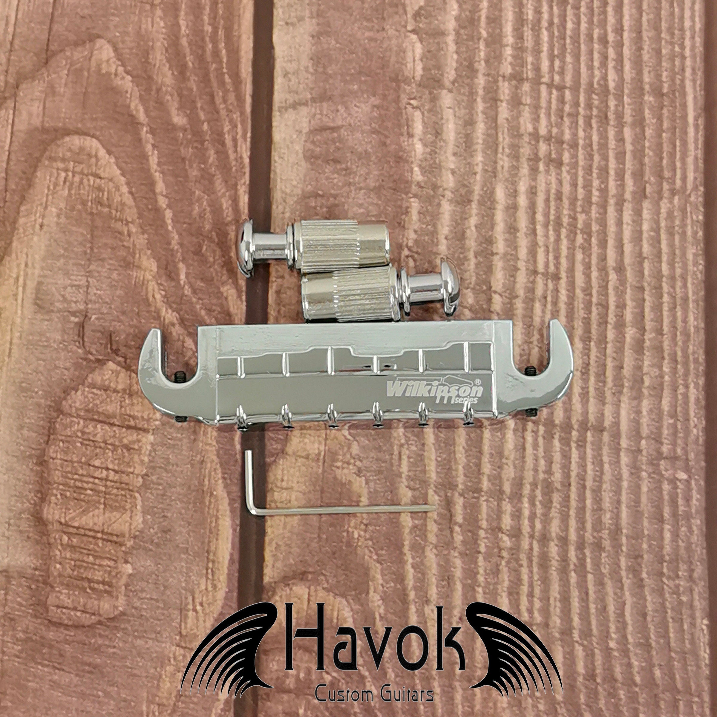 Silver Wraparound WOGT2 Bridge, Wilkinson Tailpiece for Electric Guitar, Vintage Guitar Building Kit, High End Replacement Accessory Part