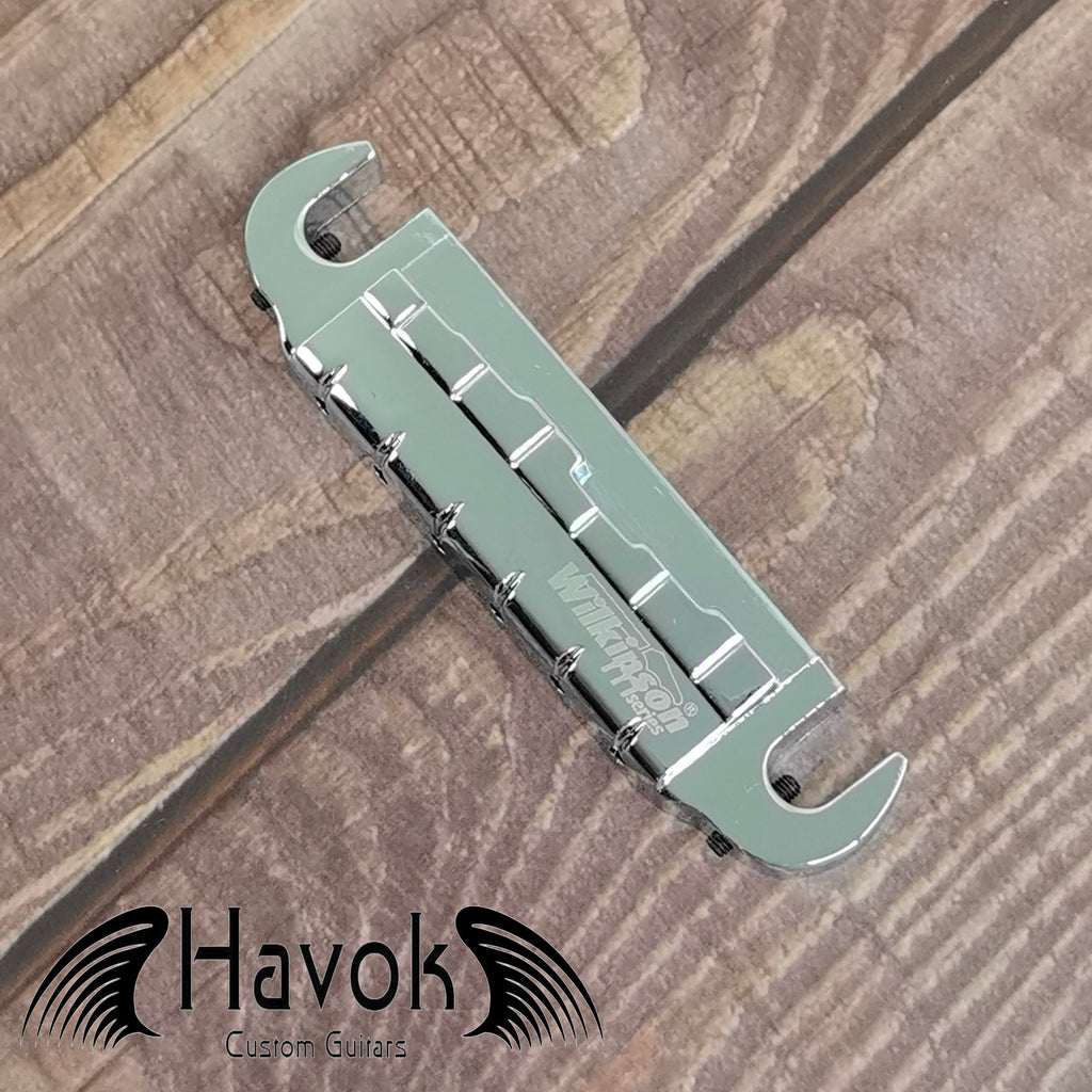 Silver Wraparound WOGT2 Bridge, Wilkinson Tailpiece for Electric Guitar, Vintage Guitar Building Kit, High End Replacement Accessory Part