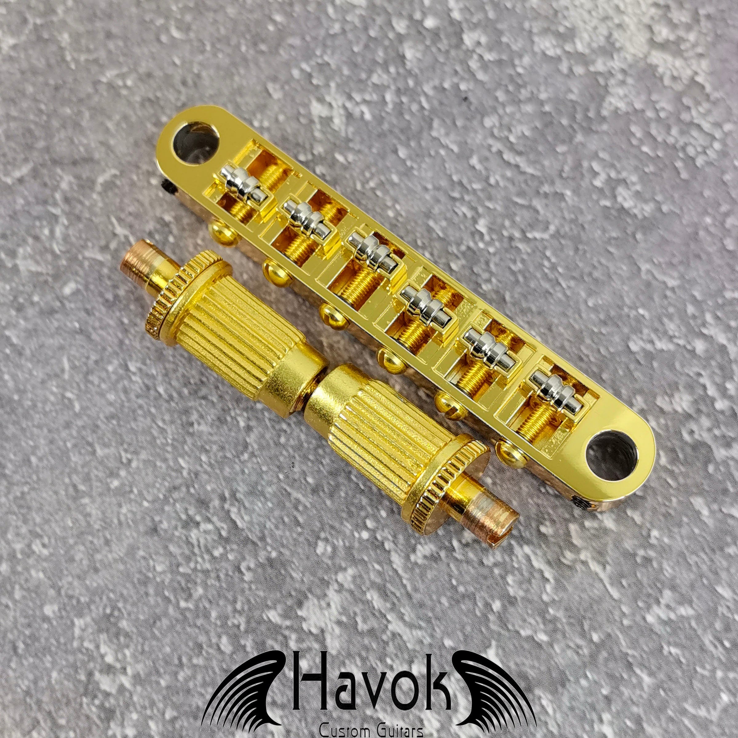 Gold Tune-O-Matic Roller Saddle Bridge for Electric Guitar, Vintage 6 String Guitar Building Kit, Replacement Accessory Part