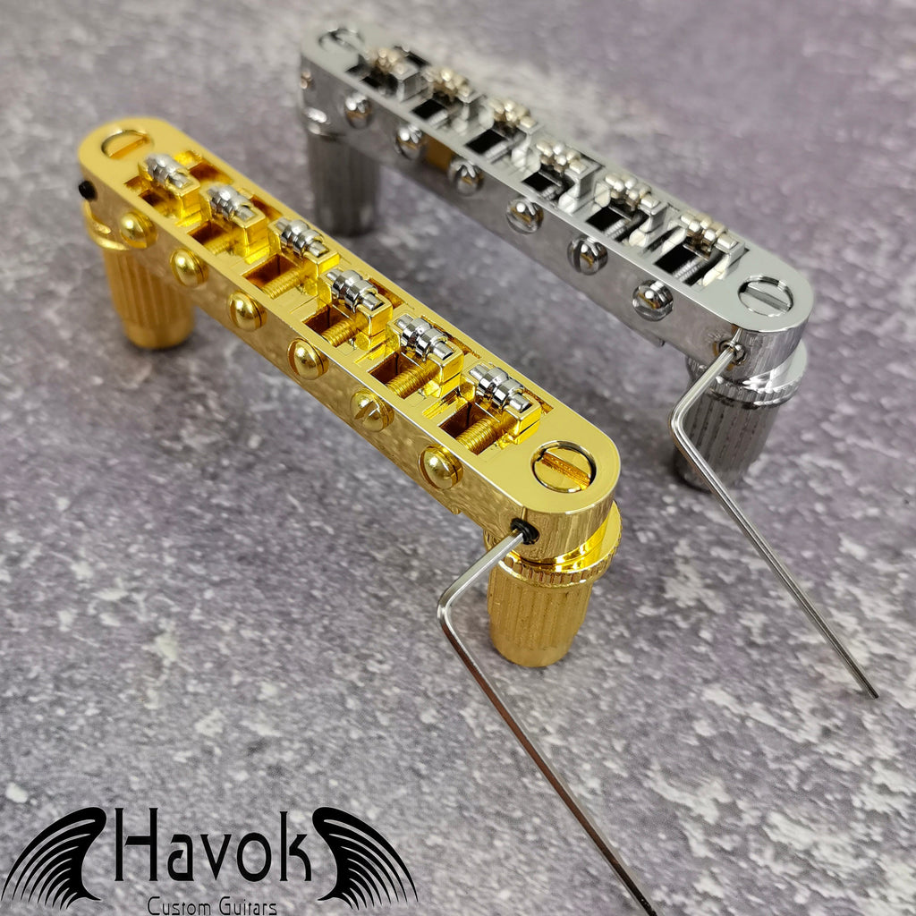 Silver Tune-O-Matic Roller Saddle Bridge for Electric Guitar, Vintage 6 String Guitar Building Kit, Replacement Accessory Part