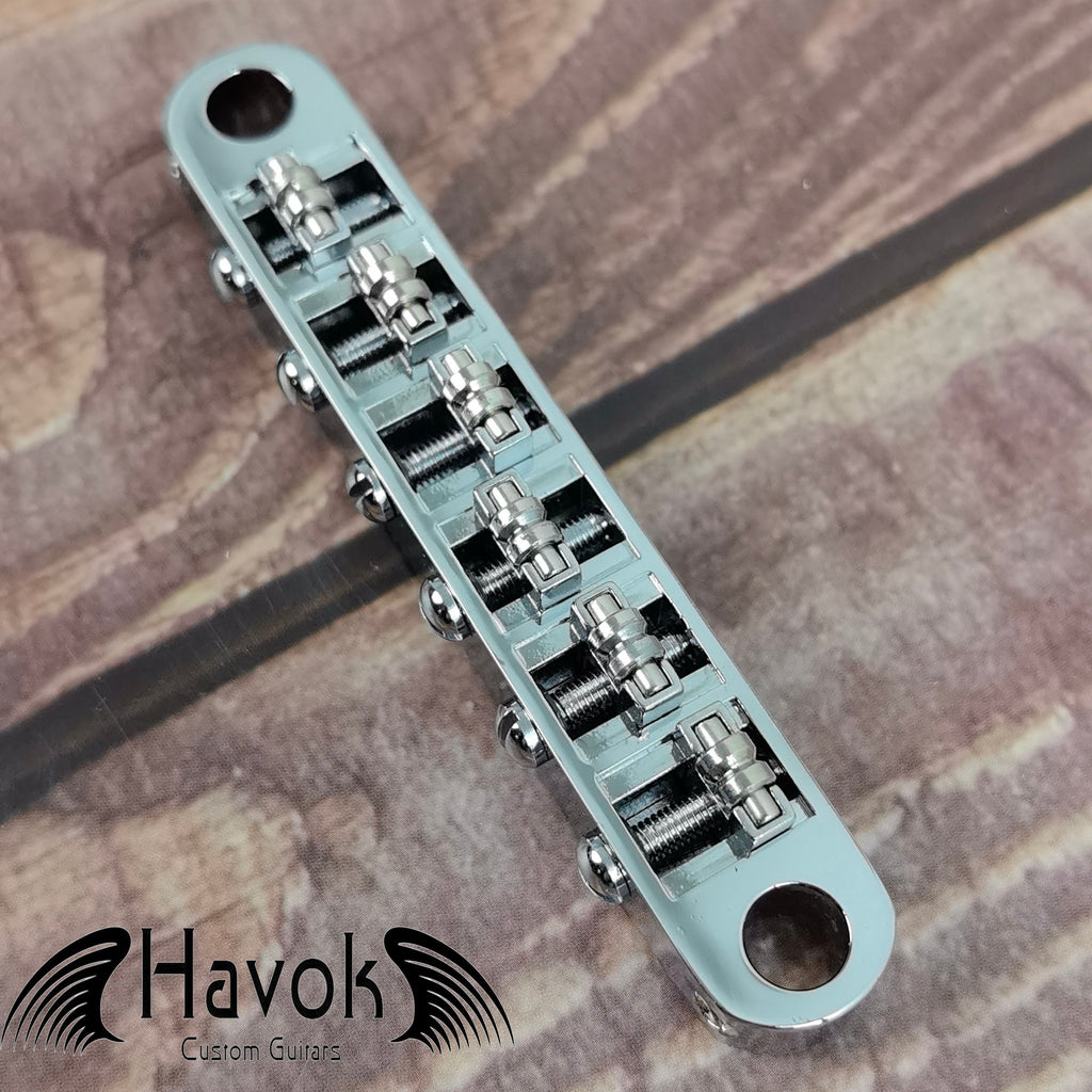 Silver Tune-O-Matic Roller Saddle Bridge for Electric Guitar, Vintage 6 String Guitar Building Kit, Replacement Accessory Part
