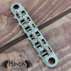 Silver Tune-O-Matic Roller Saddle Bridge for Electric Guitar, Vintage 6 String Guitar Building Kit, Replacement Accessory Part