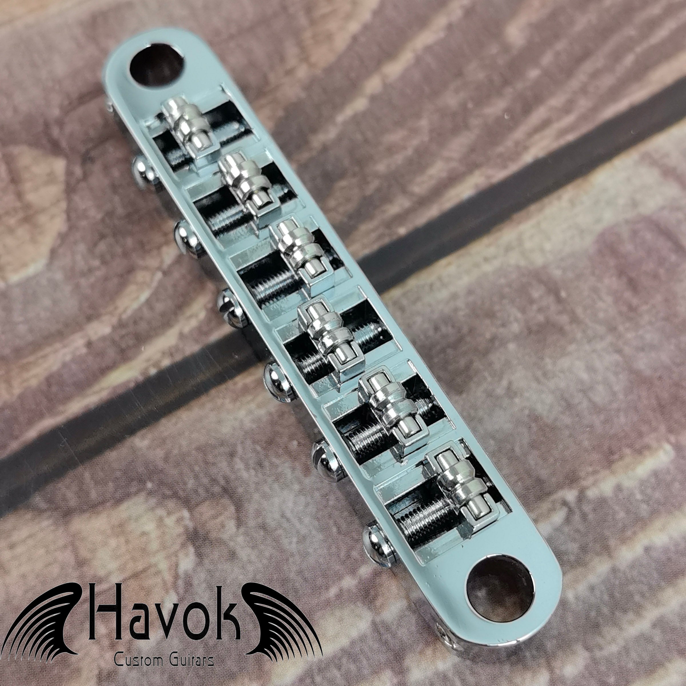 Silver Tune-O-Matic Roller Saddle Bridge for Electric Guitar, Vintage 6 String Guitar Building Kit, Replacement Accessory Part