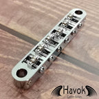 Silver Tune-O-Matic Roller Saddle Bridge for Electric Guitar, Vintage 6 String Guitar Building Kit, Replacement Accessory Part