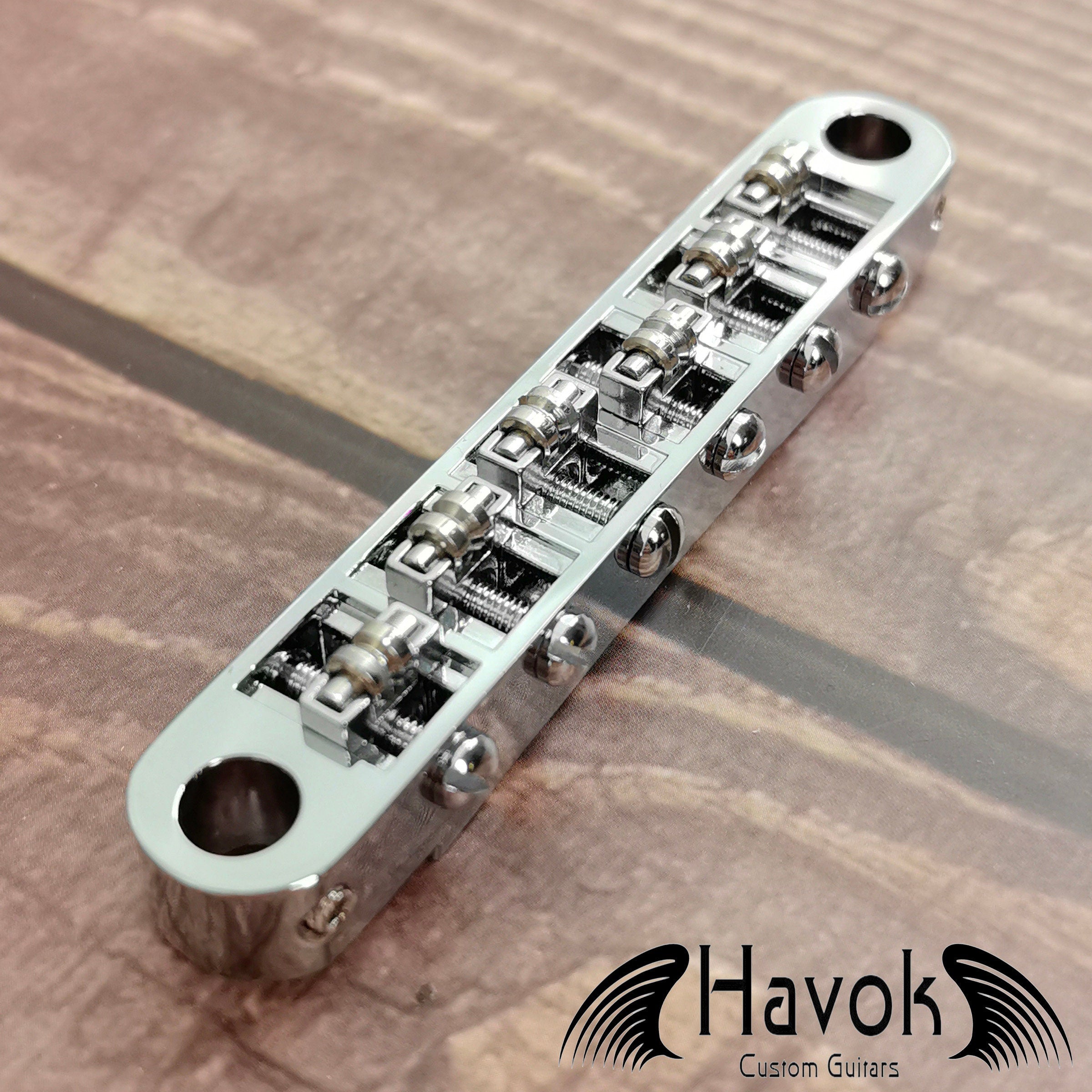 Silver Tune-O-Matic Roller Saddle Bridge for Electric Guitar, Vintage 6 String Guitar Building Kit, Replacement Accessory Part
