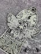 Truss Rod Silver, Gothic Skeleton Moth Shape Case For Electric Guitar, Rare Custom Shop Accessory, Build Kit DIY, Gadget And Replacement