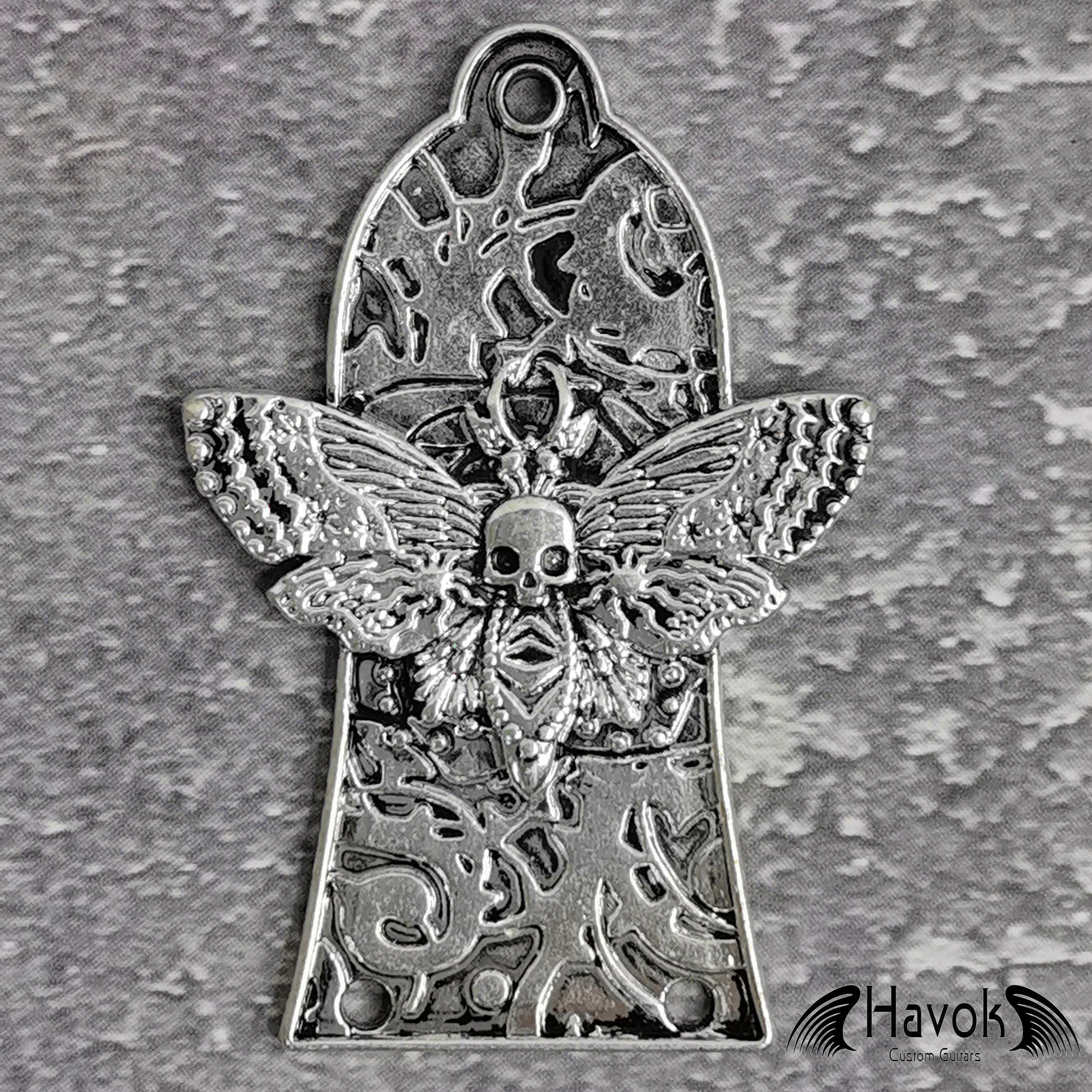 Truss Rod Silver, Gothic Skeleton Moth Shape Case For Electric Guitar, Rare Custom Shop Accessory, Build Kit DIY, Gadget And Replacement
