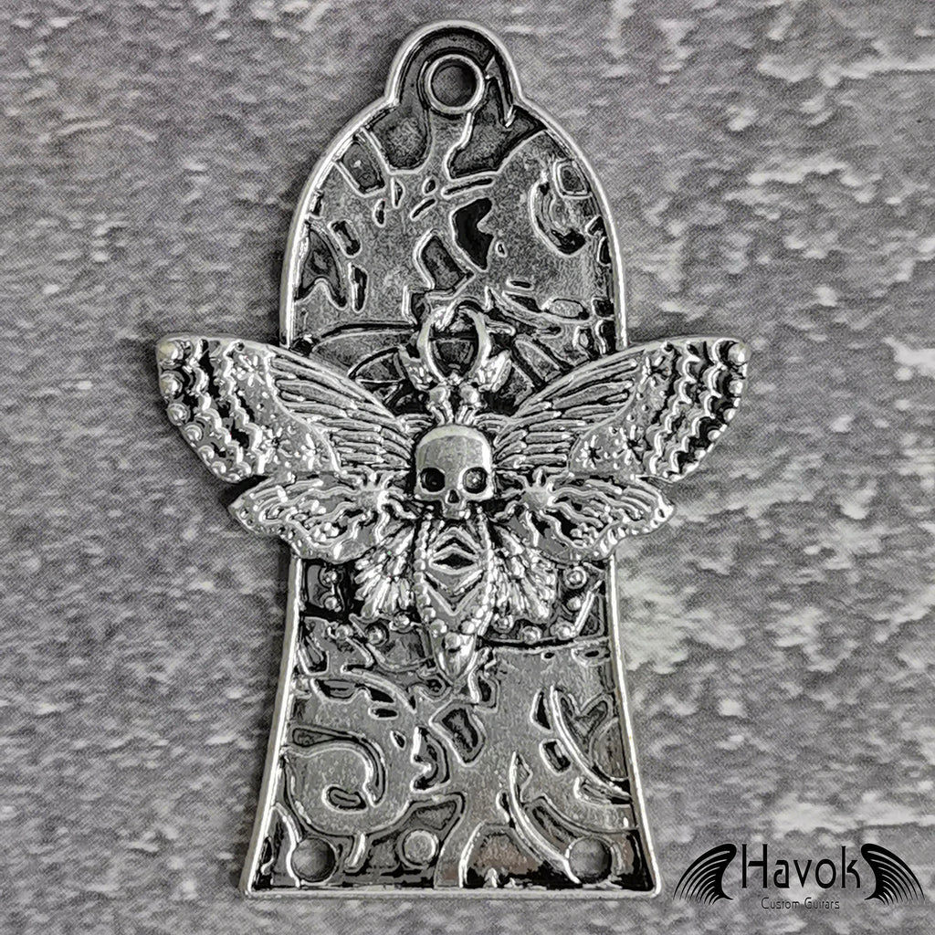 Truss Rod Silver, Gothic Skeleton Moth Shape Case For Electric Guitar, Rare Custom Shop Accessory, Build Kit DIY, Gadget And Replacement