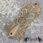 Truss Rod Bronze, Pentagram And Dragons Shape Case For Electric Guitar, Rare Custom Shop Accessory, Build Kit DIY, Gadget And Replacement