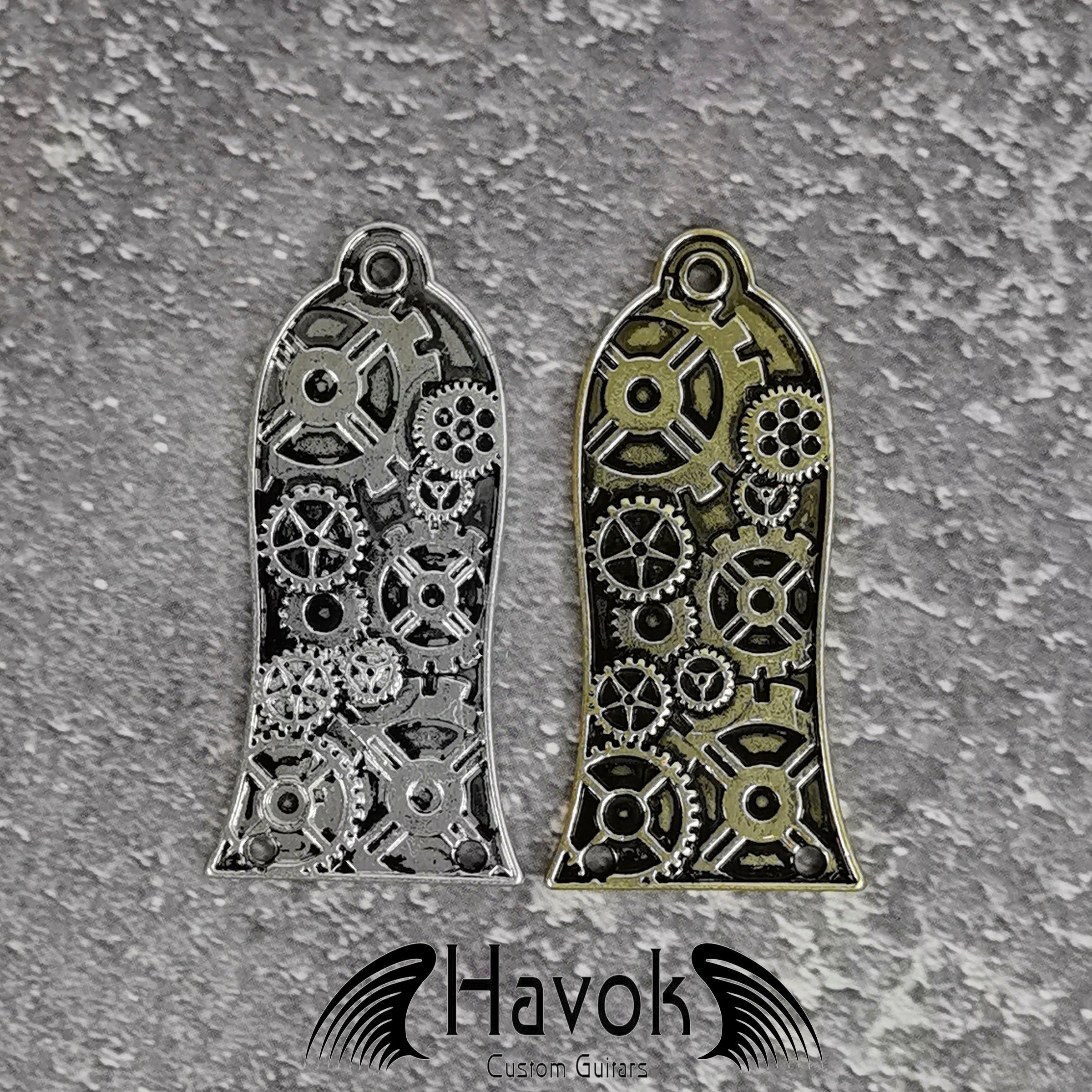 Steampunk Cogwheel Guitar Truss Rod Cover, Silver, Bell Shape