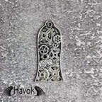Steampunk Cogwheel Guitar Truss Rod Cover, Silver, Bell Shape