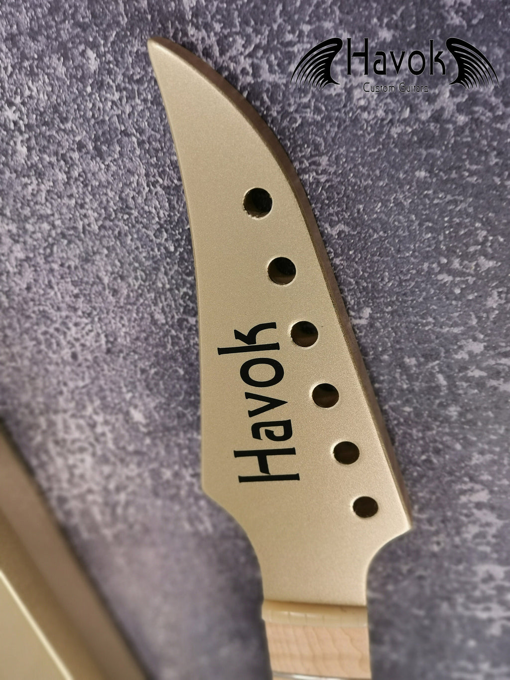 HAVOK Parabellum Guitar Kit, Stainless Steel Frets Flame Maple Neck, Spoke Wheel, Mahogany Body, Guitar Building DIY Vintage Guitar Neck