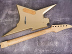HAVOK Parabellum Guitar Kit, Stainless Steel Frets Flame Maple Neck, Spoke Wheel, Mahogany Body, Guitar Building DIY Vintage Guitar Neck