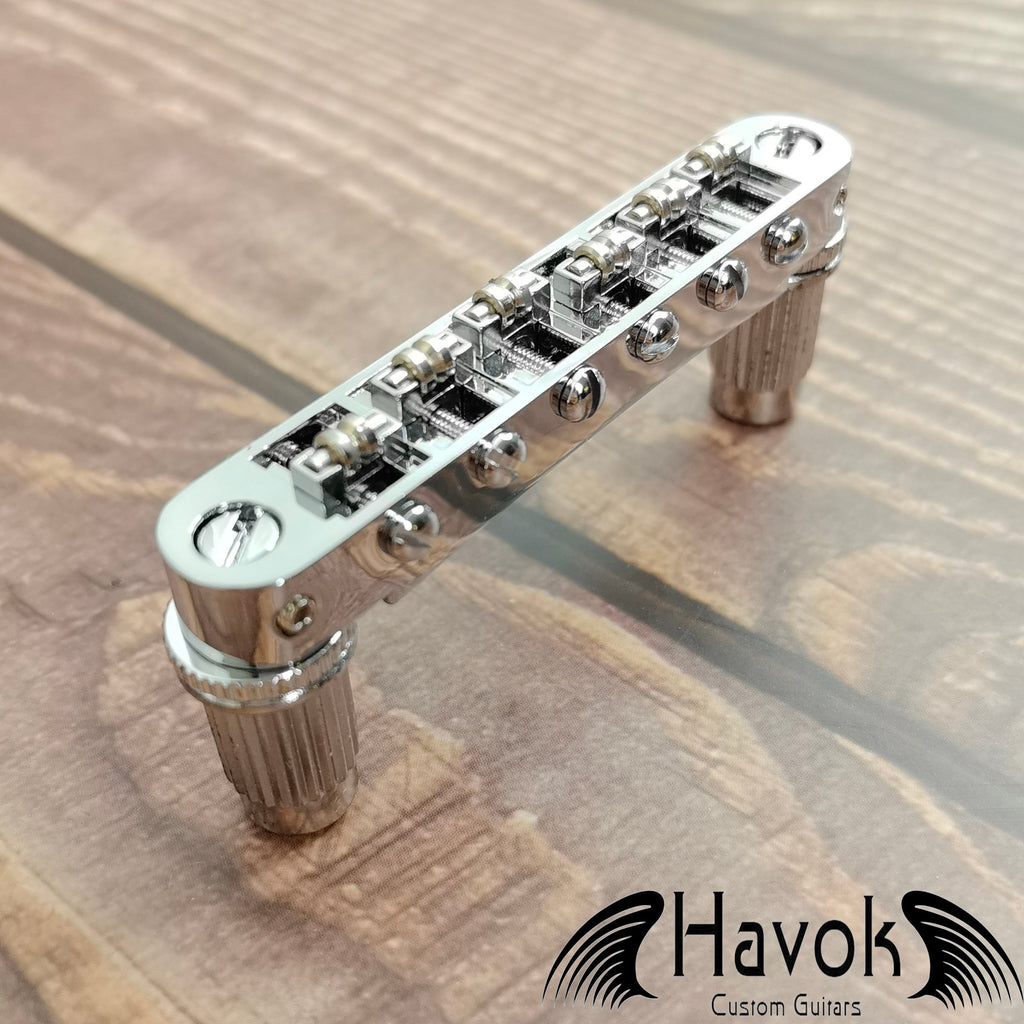 Silver Tune-O-Matic Roller Saddle Bridge for Electric Guitar, Vintage 6 String Guitar Building Kit, Replacement Accessory Part