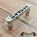 Silver Tune-O-Matic Roller Saddle Bridge for Electric Guitar, Vintage 6 String Guitar Building Kit, Replacement Accessory Part