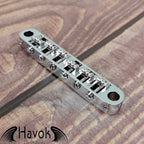 Silver Tune-O-Matic Roller Saddle Bridge for Electric Guitar, Vintage 6 String Guitar Building Kit, Replacement Accessory Part