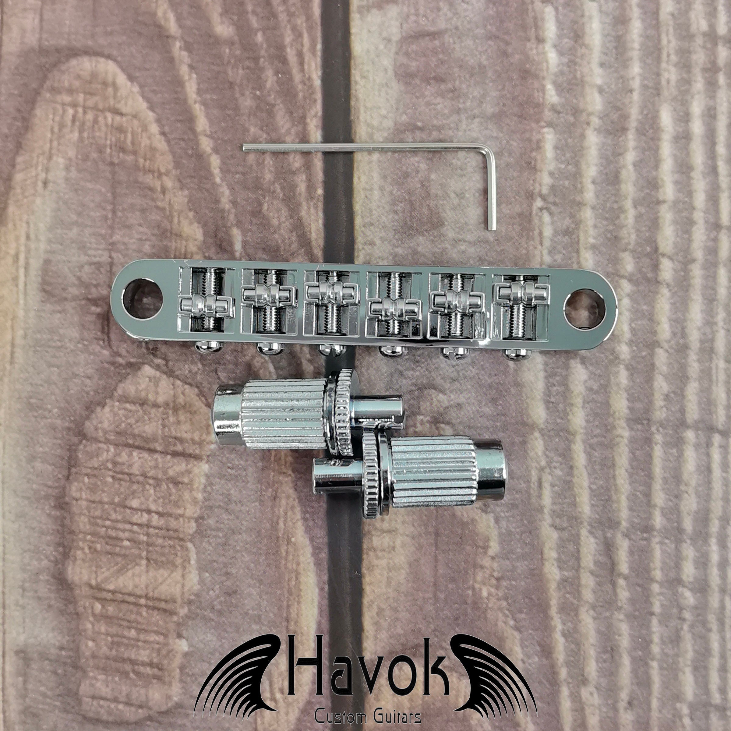 Silver Tune-O-Matic Roller Saddle Bridge for Electric Guitar, Vintage 6 String Guitar Building Kit, Replacement Accessory Part