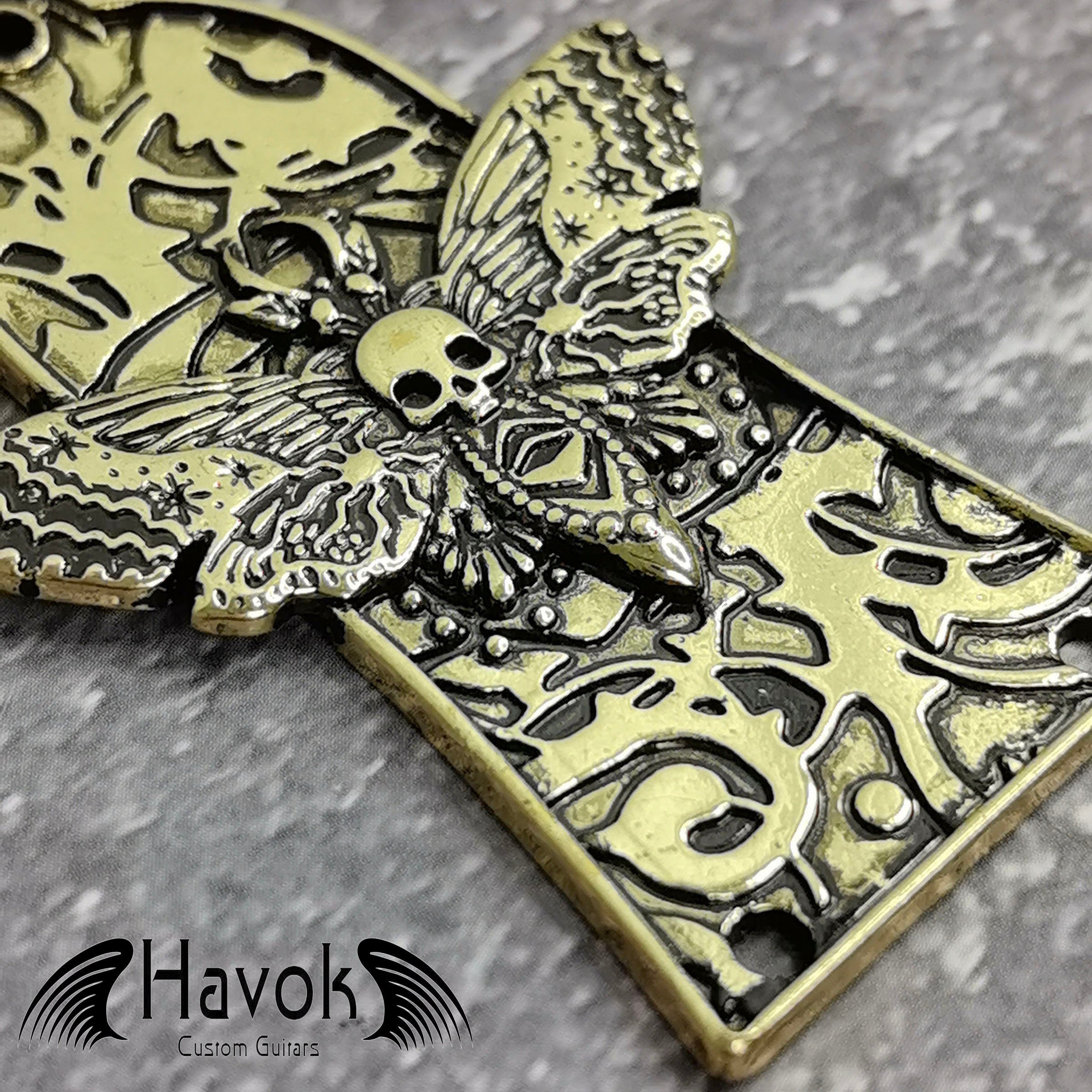 Truss Rod Gold, Gothic Skeleton Moth Shape Case For Electric Guitar, Rare Custom Shop Accessory, Build Kit DIY, Gadget And Replacement