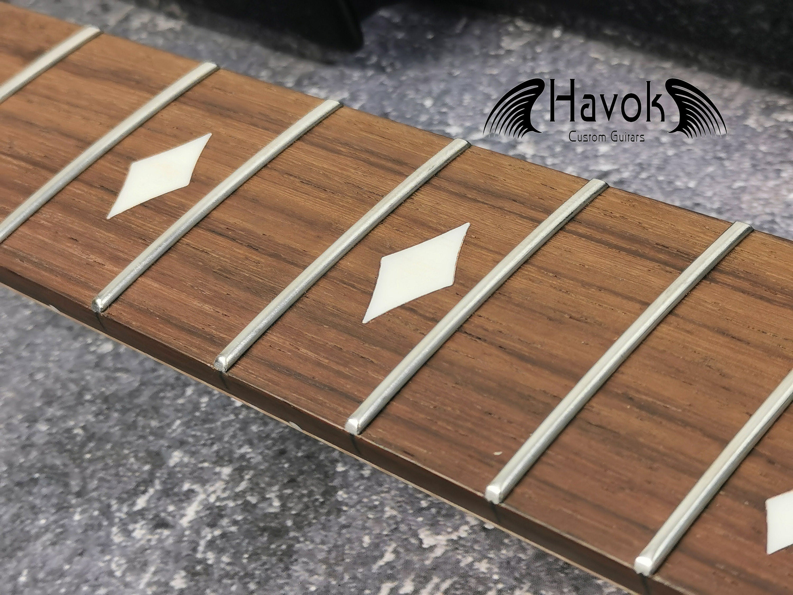 HAVOK Parabellum Guitar Kit, Stainless Steel Frets Flame Maple Neck, Spoke Wheel, Mahogany Body, Guitar Building DIY Metallic Black