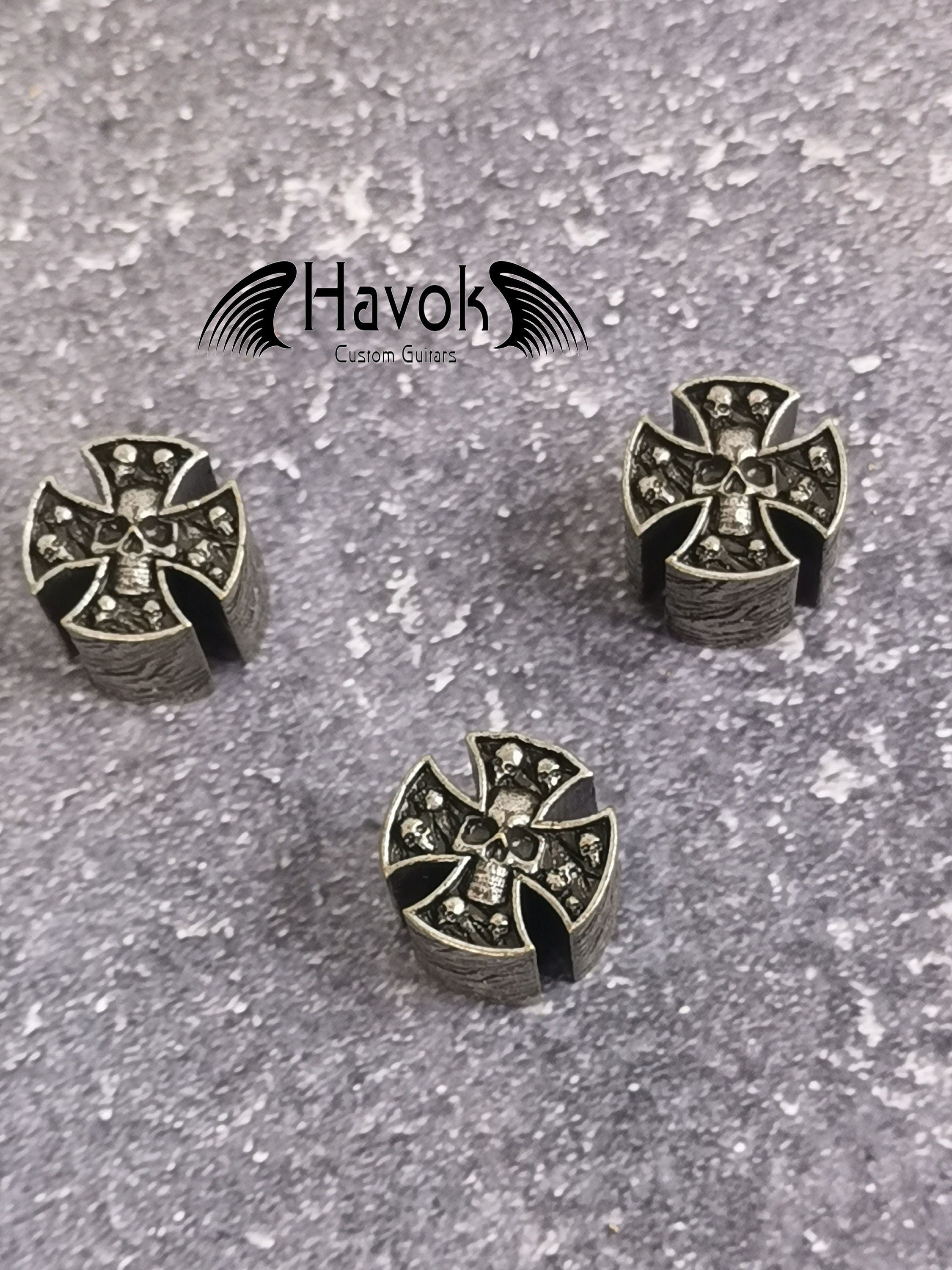 Potentiometer Knob Silver Skeleton, Gothic Design For Electric Guitar, Rare Custom Shop Accessory, Vintage Build Kit, Gadget And Replacement