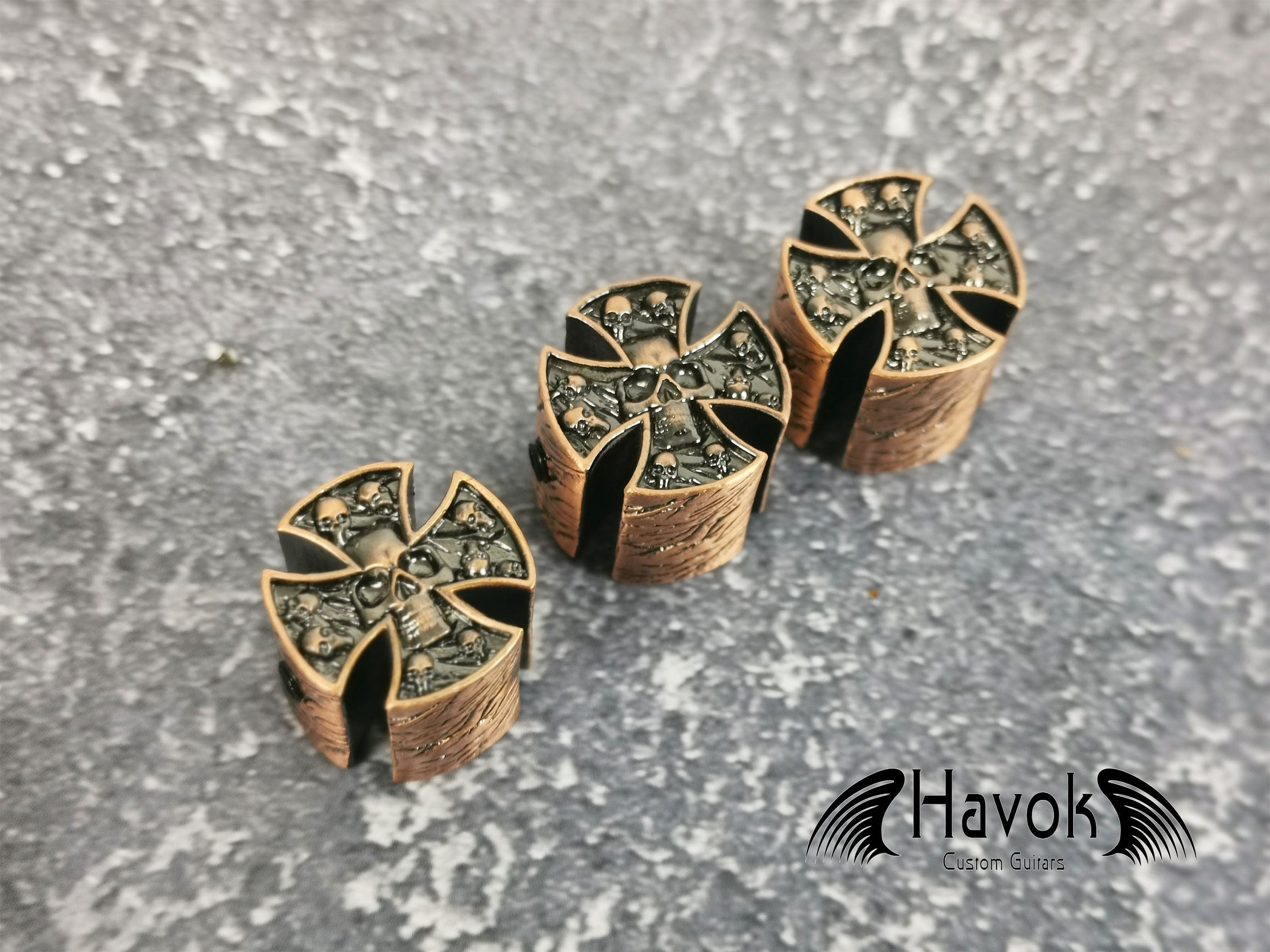 Potentiometer Knob Copper Skeleton, Gothic Design For Electric Guitar, Rare Custom Shop Accessory, Vintage Build Kit, Gadget And Replacement