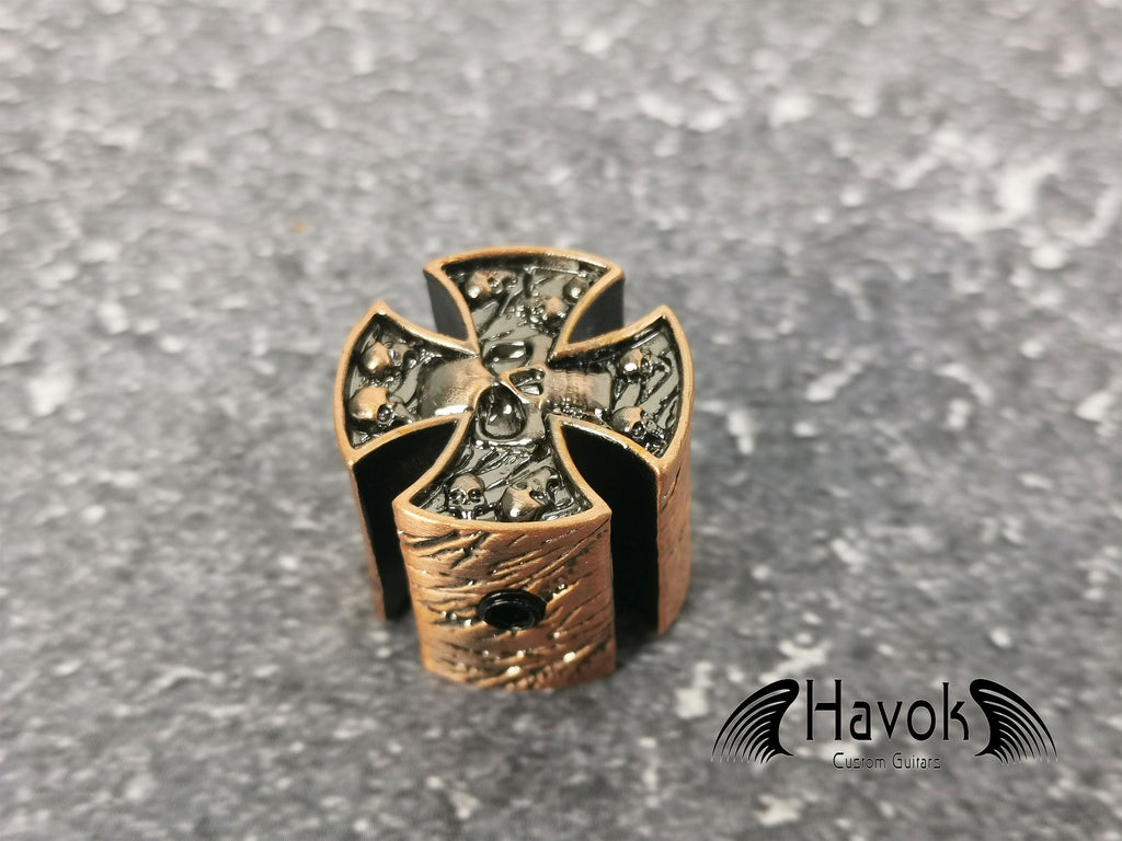 Potentiometer Knob Copper Skeleton, Gothic Design For Electric Guitar, Rare Custom Shop Accessory, Vintage Build Kit, Gadget And Replacement