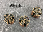 Copper Guitar Knob, Skeleton Cross, Gothic Accessory