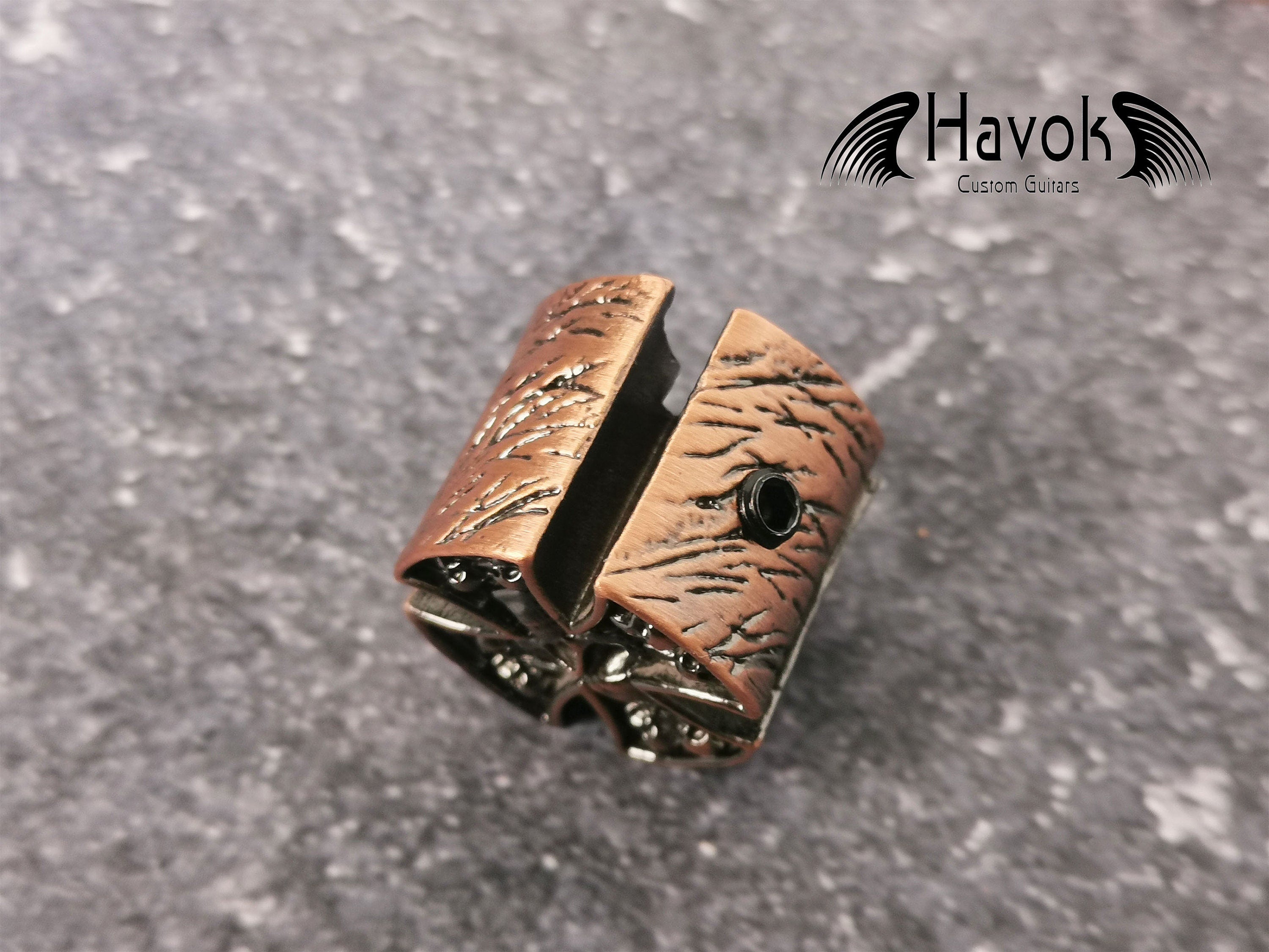 Copper Guitar Knob, Skeleton Cross, Gothic Accessory